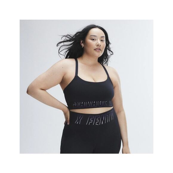 Savage x Fenty Black Band-It Low Impact Logo Sports Bra NEW Women's 3X - Picture 1 of 12